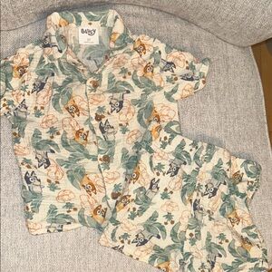 Bluey Shorts and Tshirt (Linen)